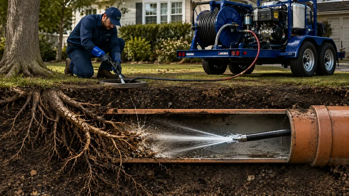 Tree Root Removal with Hydro Jetting in Solana Beach